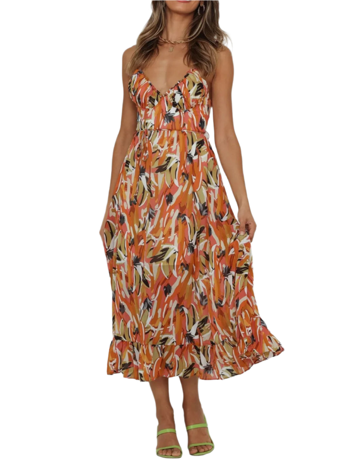 Printed Sleeveless Midi Cami dress