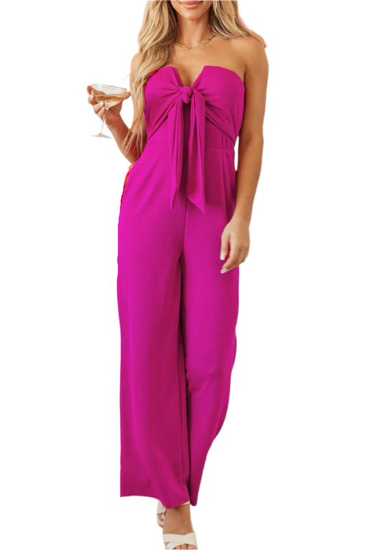 Tied Tube Wide Leg Jumpsuit