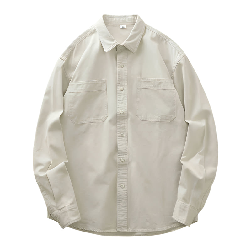 Pure Cotton Button Down Collared Long Sleeve Shirt