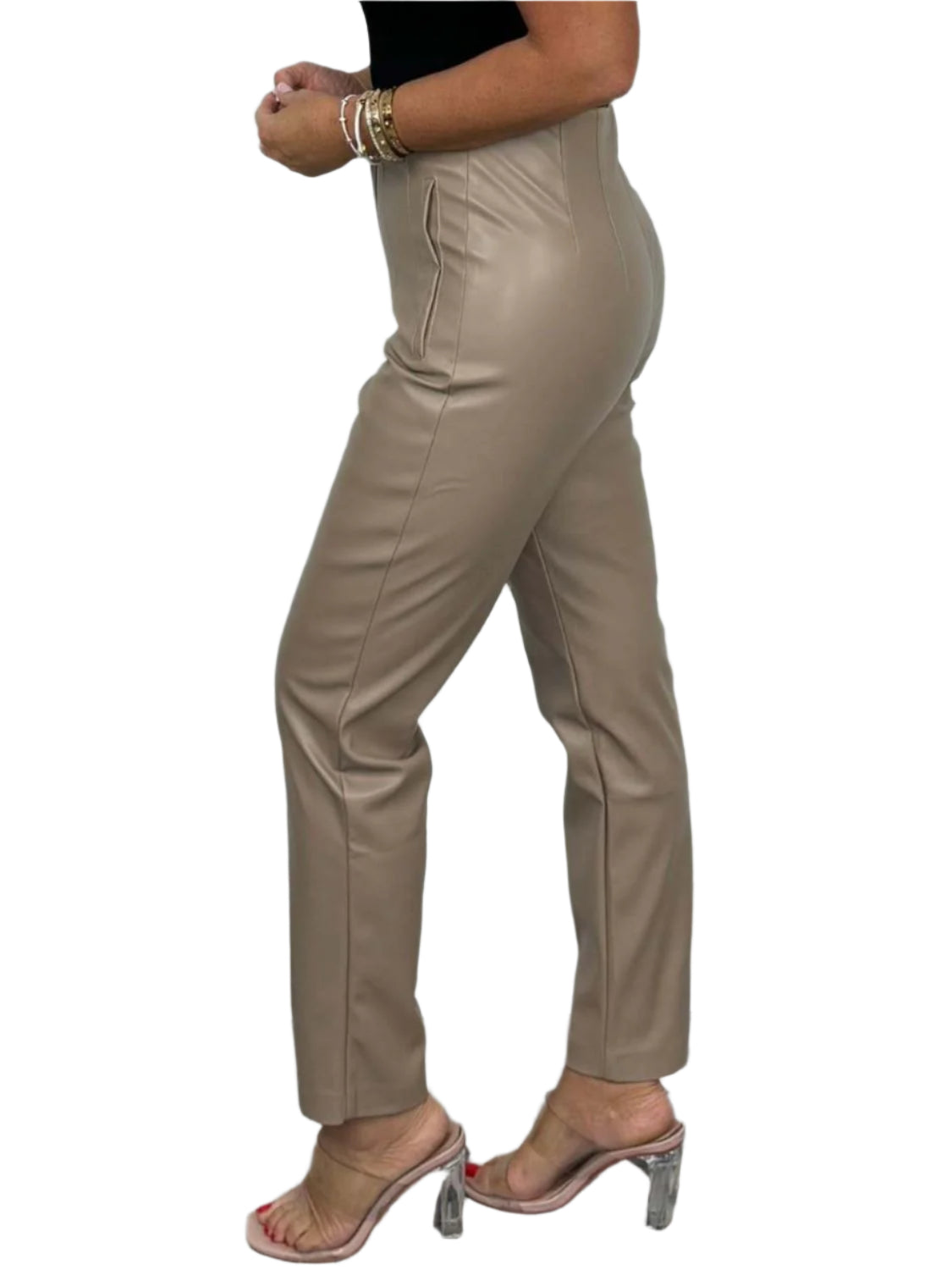 Full Size High Waist Straight Pants Plus Size