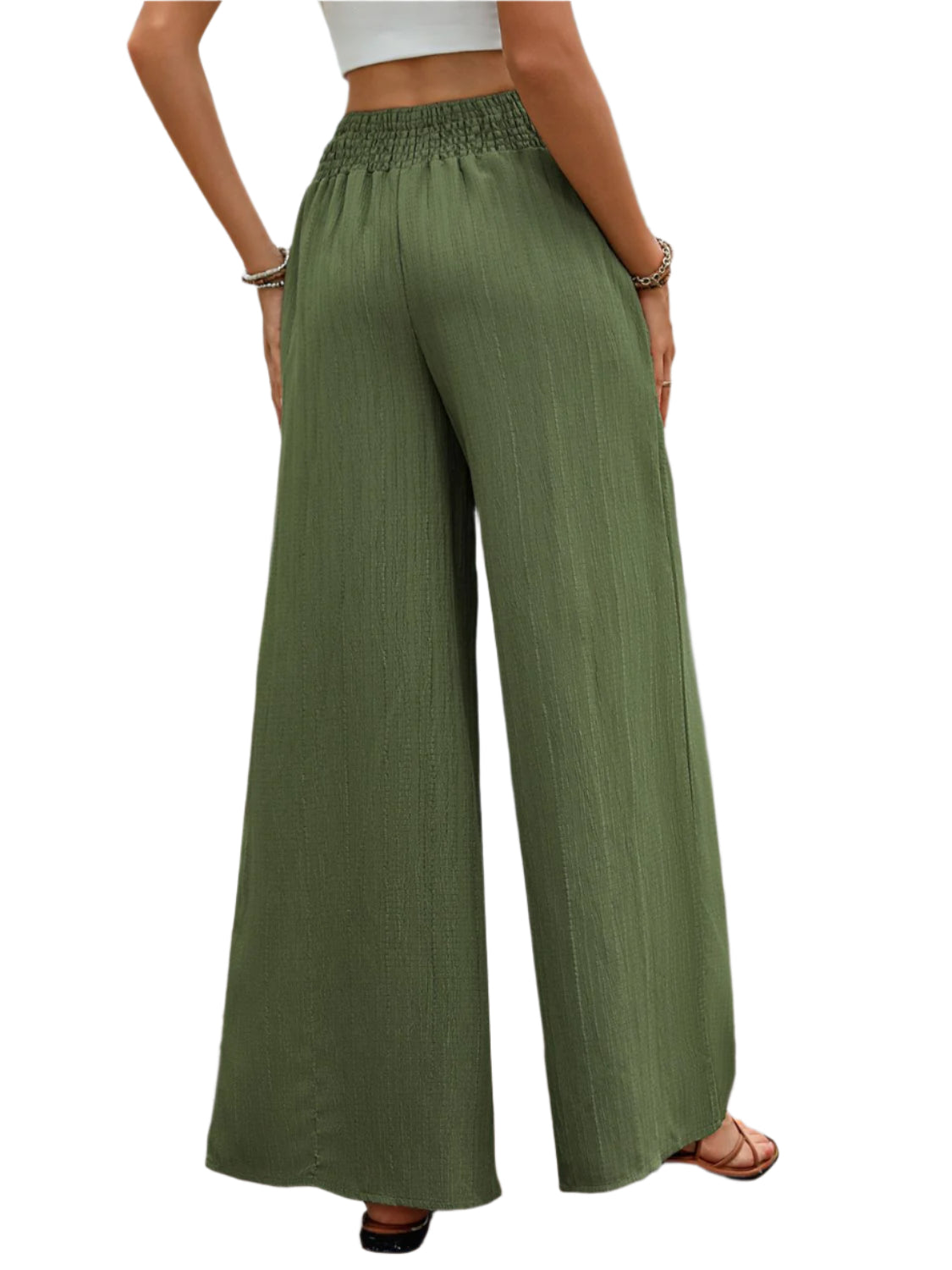 Perfee Smocked Wide Leg Pants