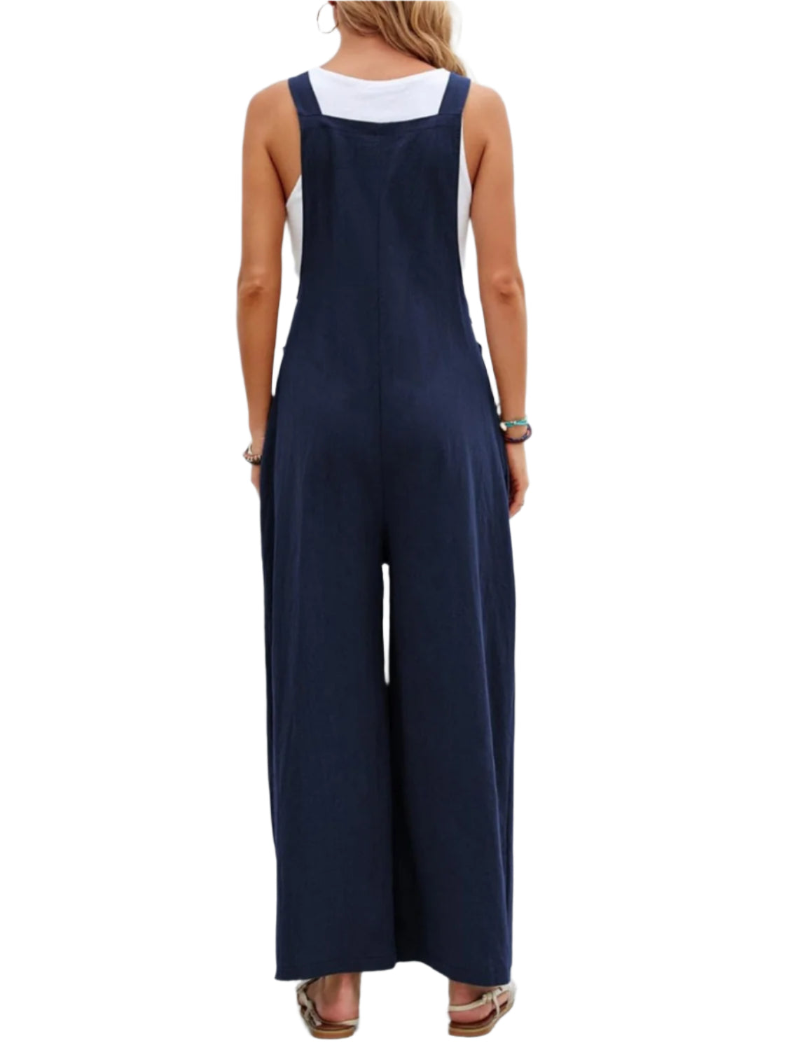 Full Size Square Neck Wide Strap Overalls