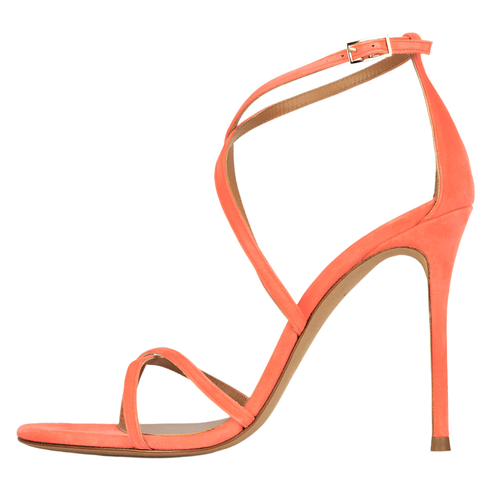 PU Leather Criss Cross High Heel Sandals