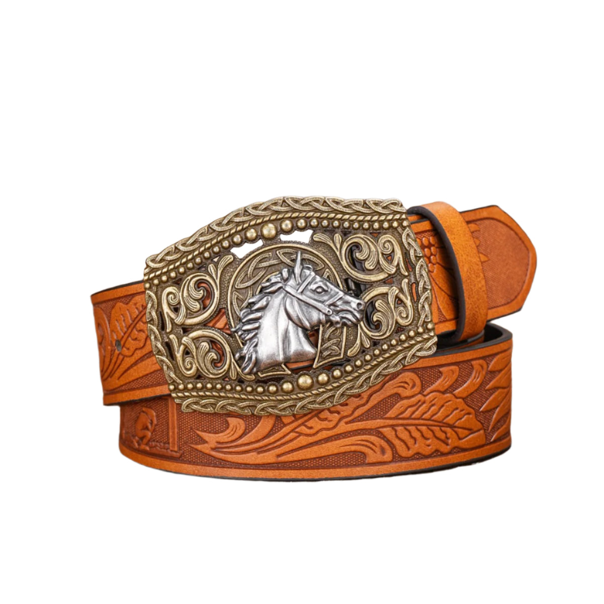 Men's Embossed Leather Belt