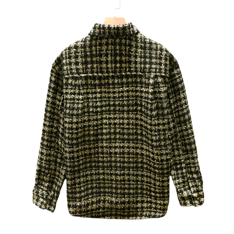 Men's Long Steeve Collar Plaid Shirt