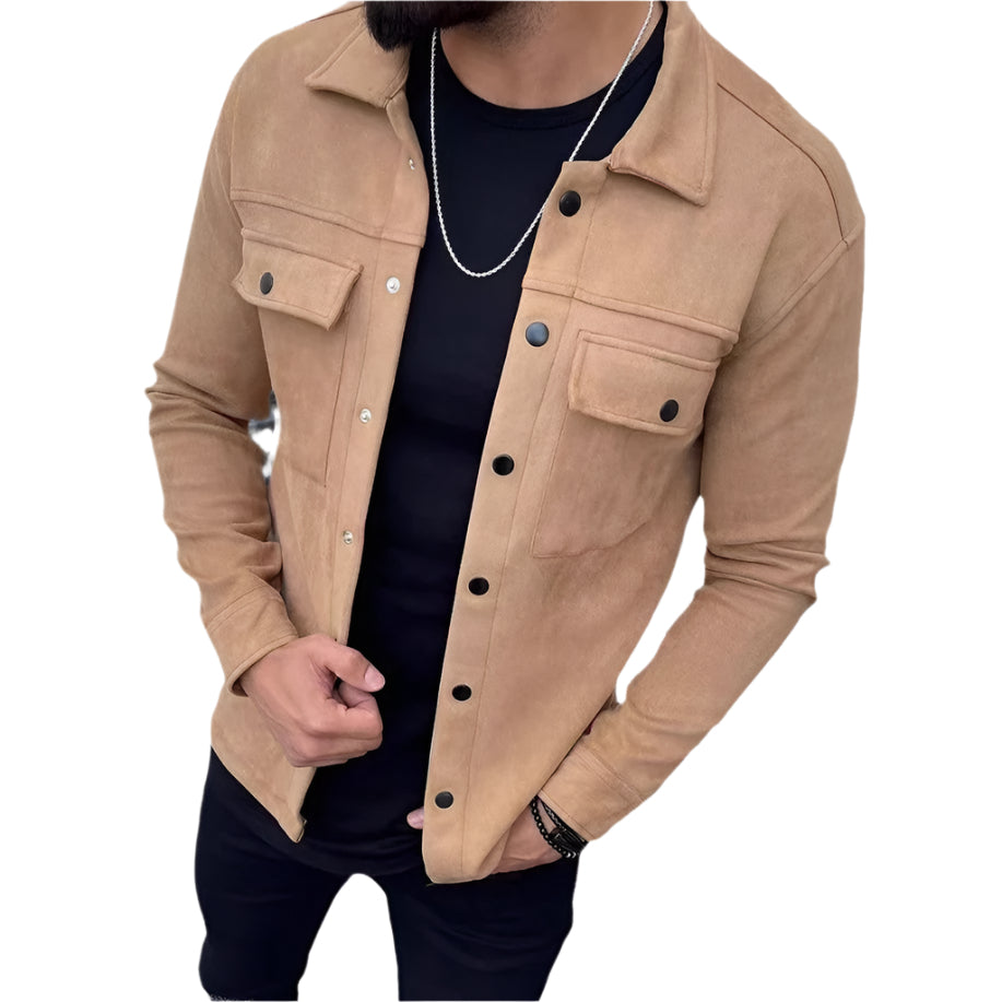 Men's Solid Color Button Down Jacket