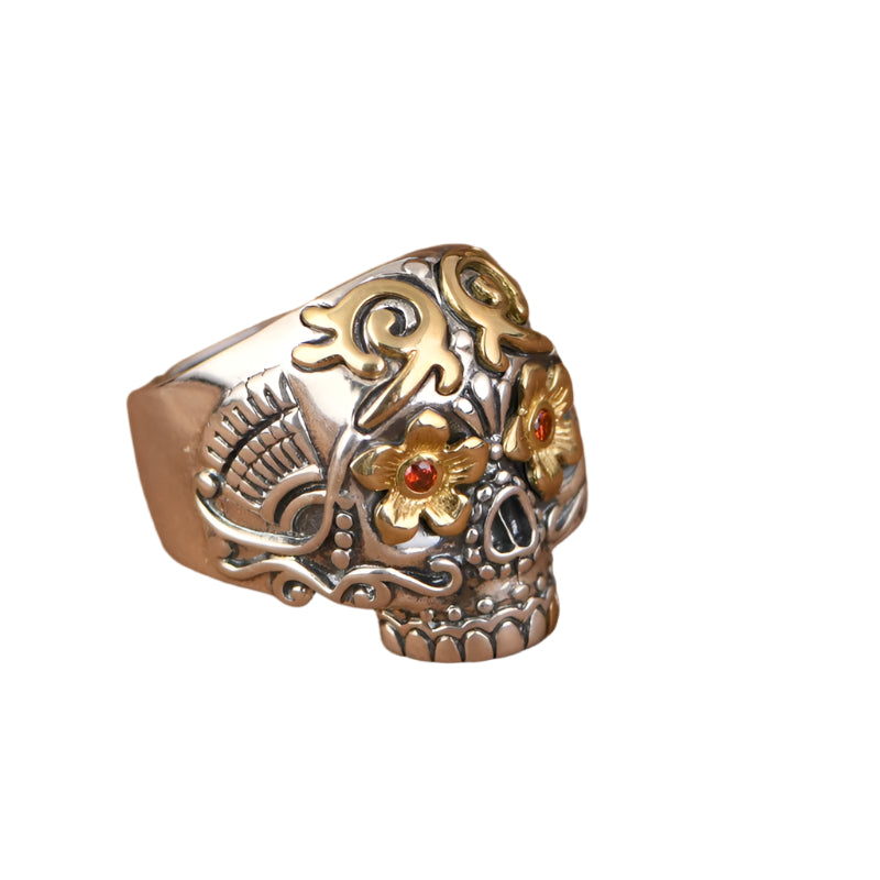 925 Sterling Silver Adjustable Skull Ring