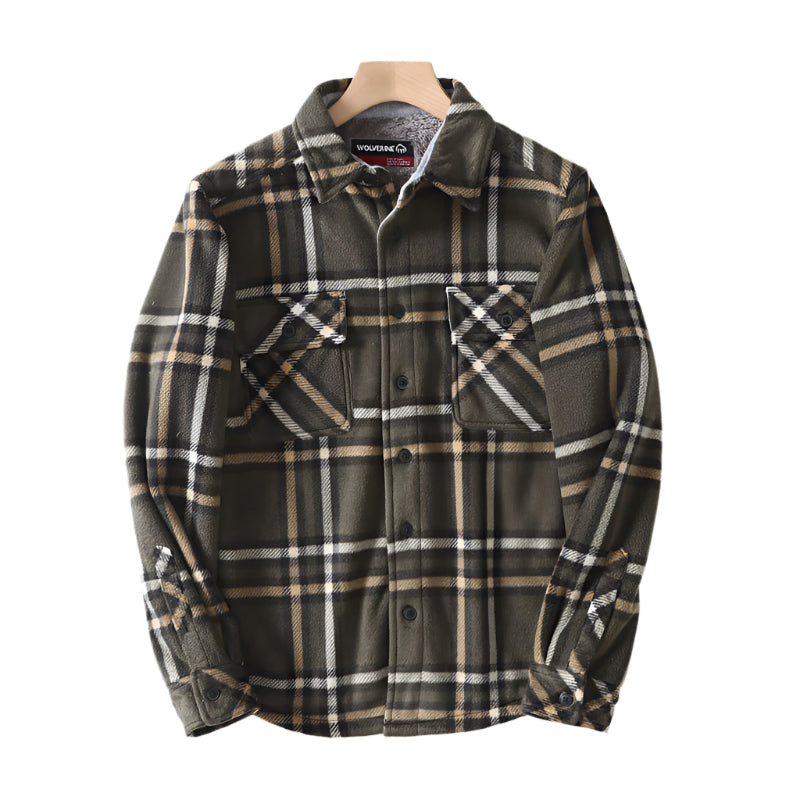 Plaid Flannel Long Sleeve Button Down Collard Shirt