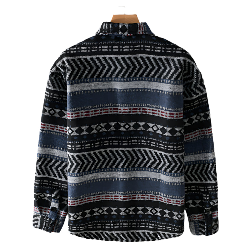 Men's Loose Fit Sanding Button Down Shirt