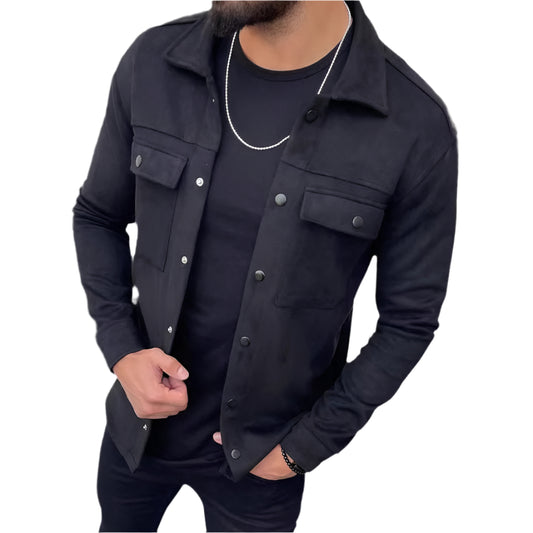 Men's Solid Color Button Down Jacket
