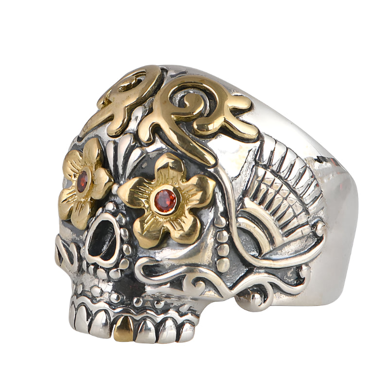 925 Sterling Silver Adjustable Skull Ring