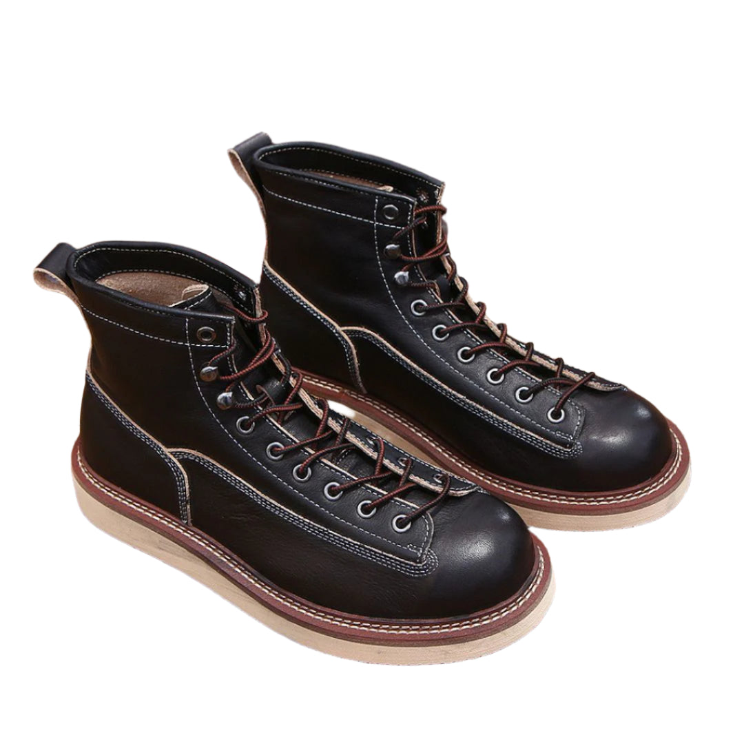 Men's Cowhide Leather Lace Up Boots