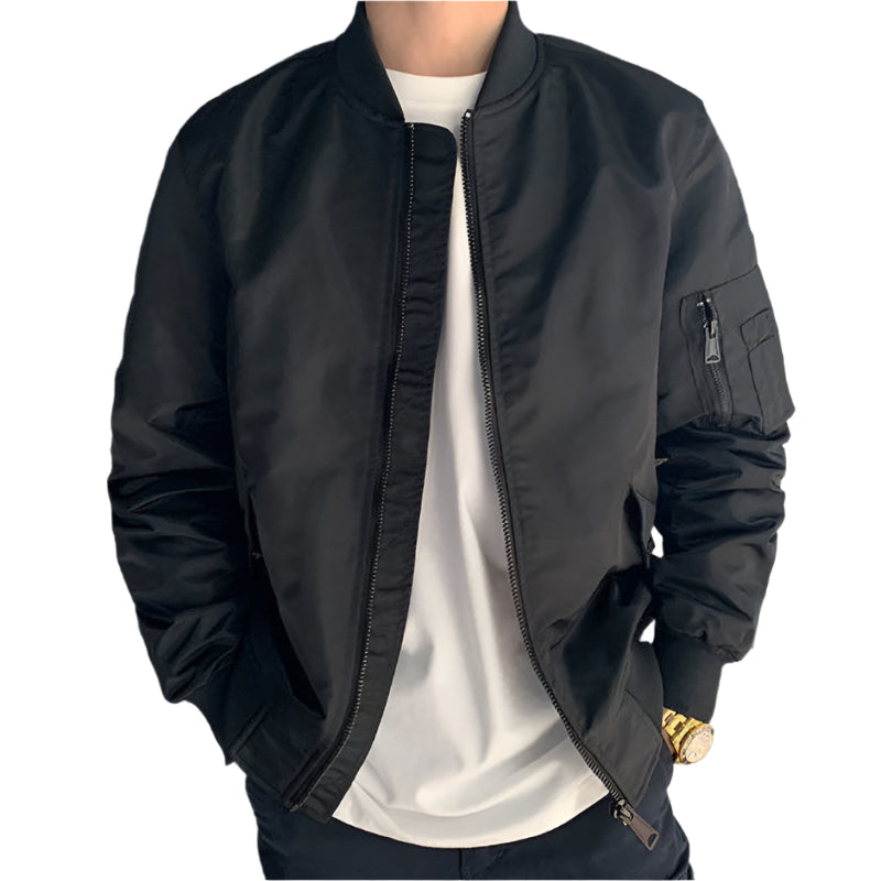 Men's Solid Color Casual Zipper Jacket