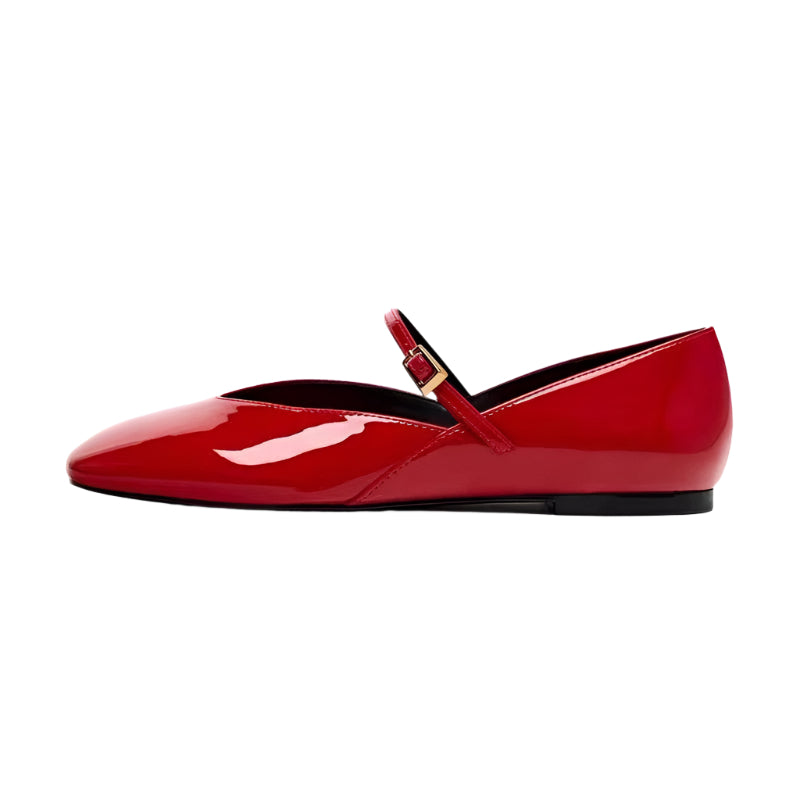 Patent Leather Mary Jane Flat Shoes