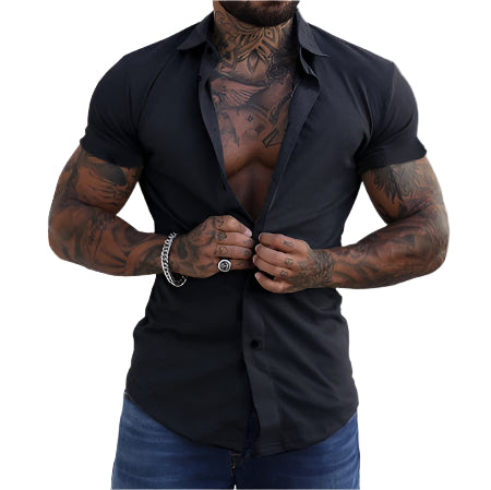 Men's Solid Color Short Sleeve Shirt