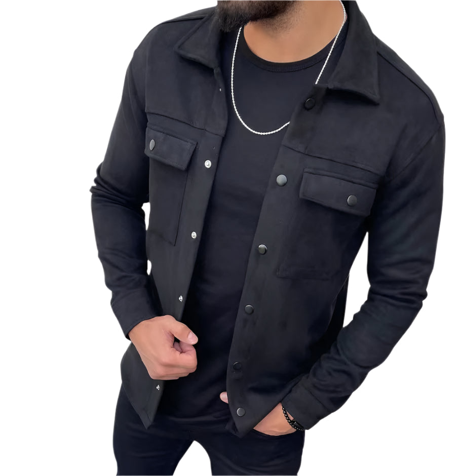 Men's Solid Color Button Down Jacket