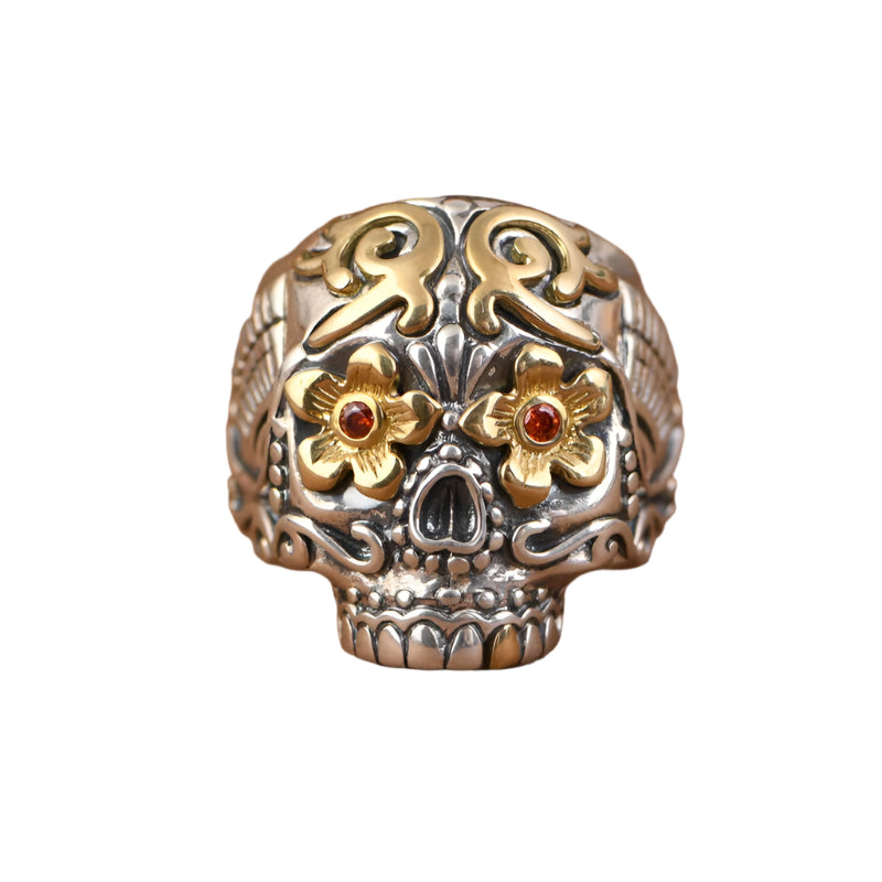 925 Sterling Silver Adjustable Skull Ring