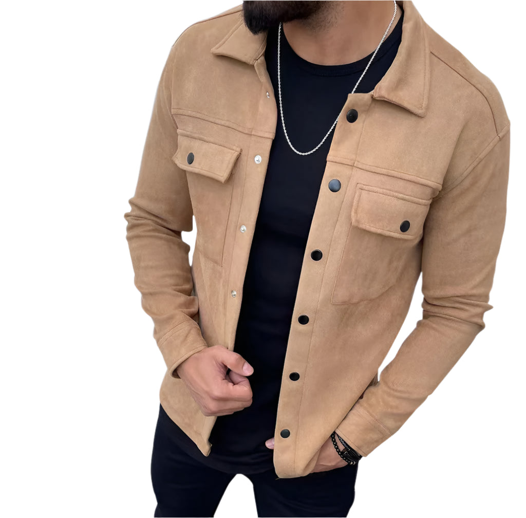 Men's Solid Color Button Down Jacket