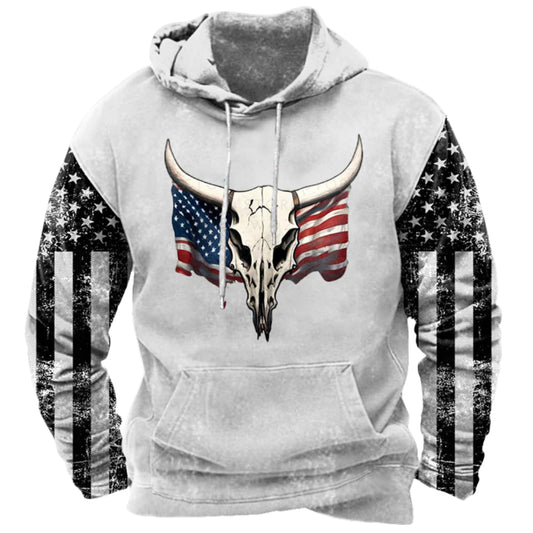 Men's 3D Print USA Hooded Sweatshirt