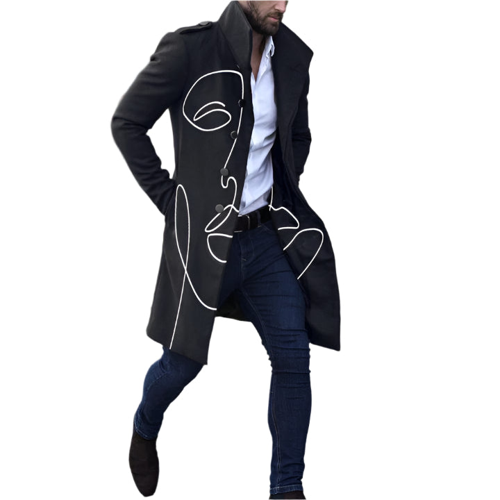 Men's Woolen Digital Print Jacket