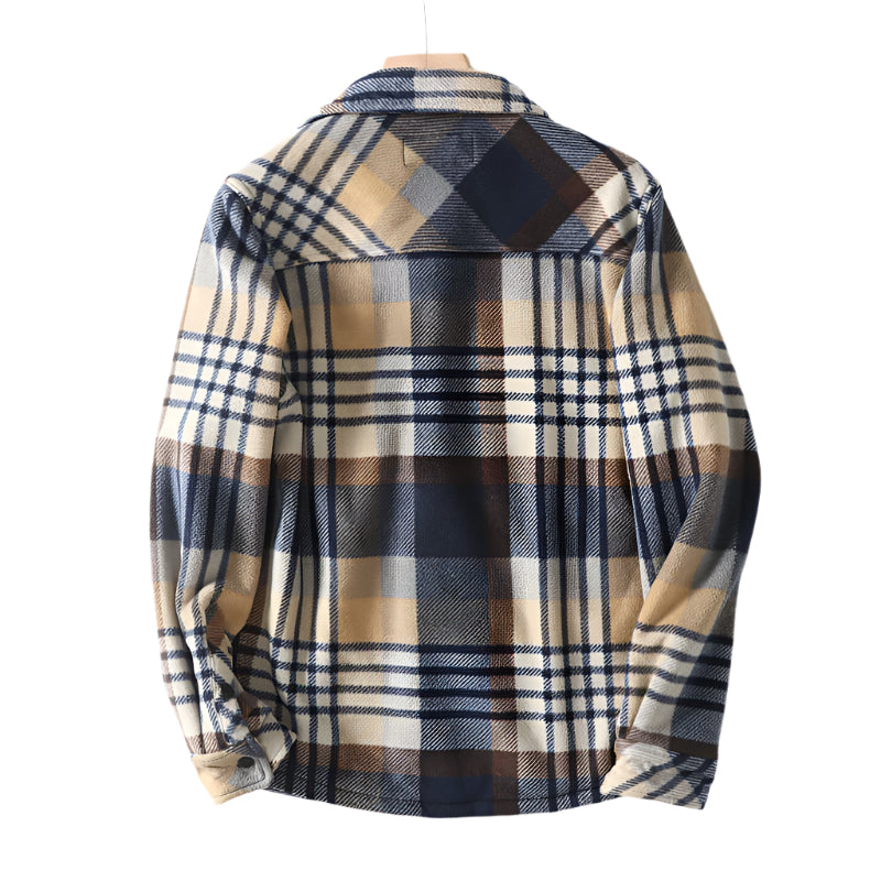 Plaid Flannel Long Sleeve Button Down Collard Shirt