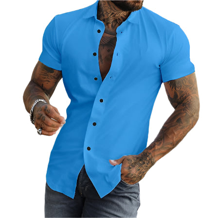 Men's Solid Color Short Sleeve Shirt