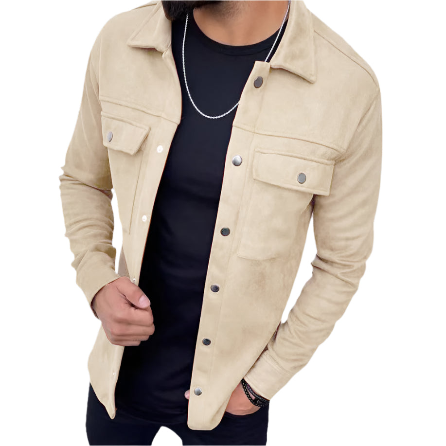 Men's Solid Color Button Down Jacket