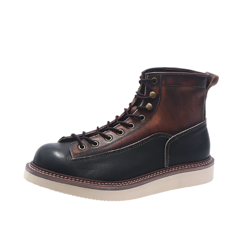 Men's Cowhide Leather Lace Up Boots