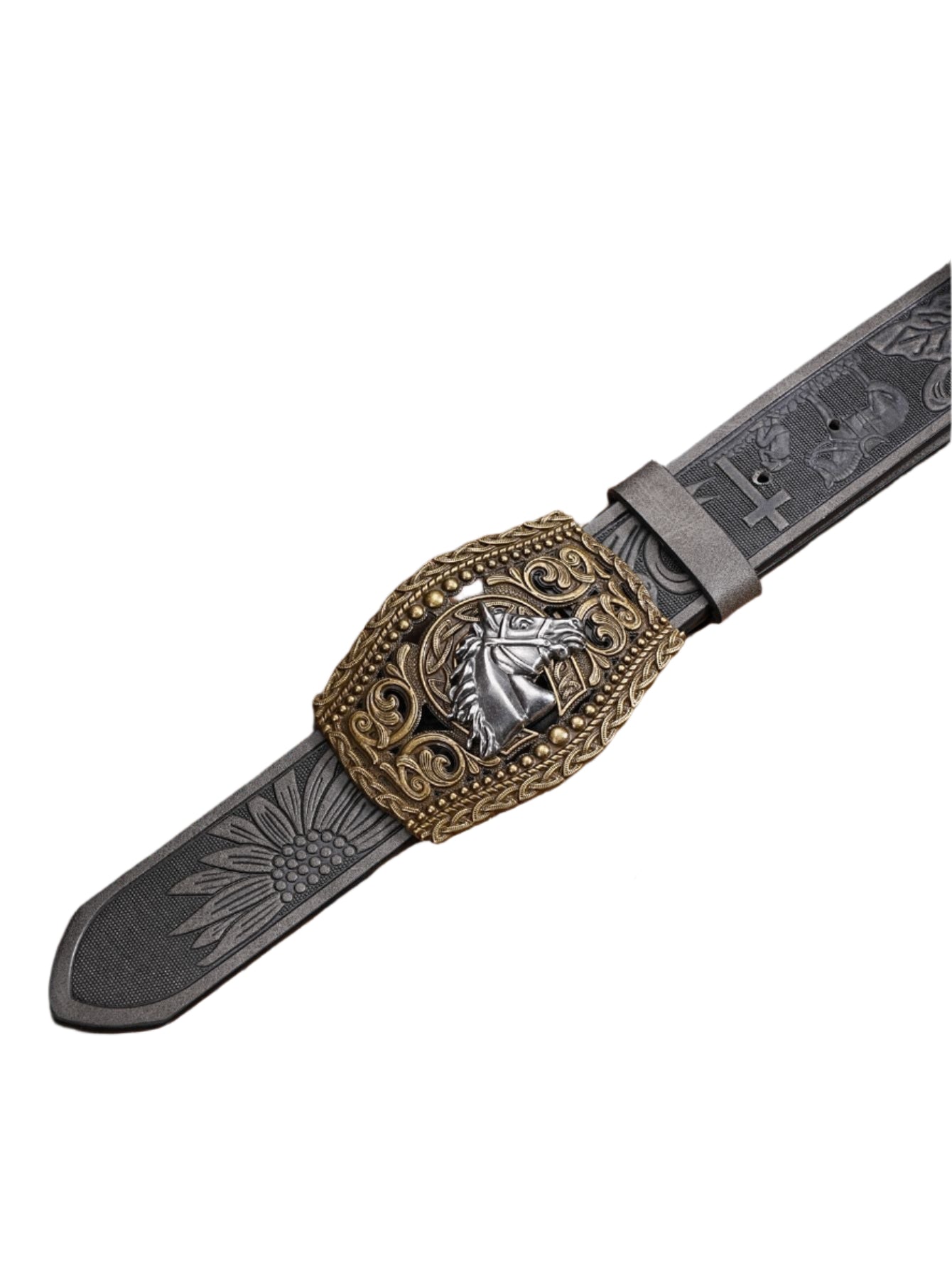 Men's Embossed Leather Belt
