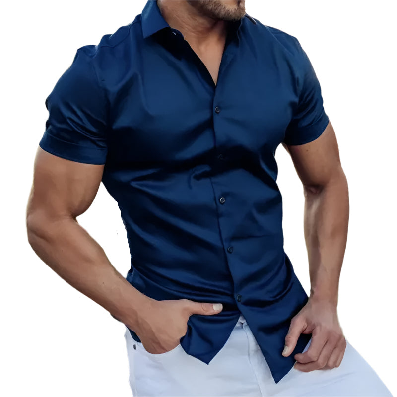 Men's Solid Color Short Sleeve Shirt
