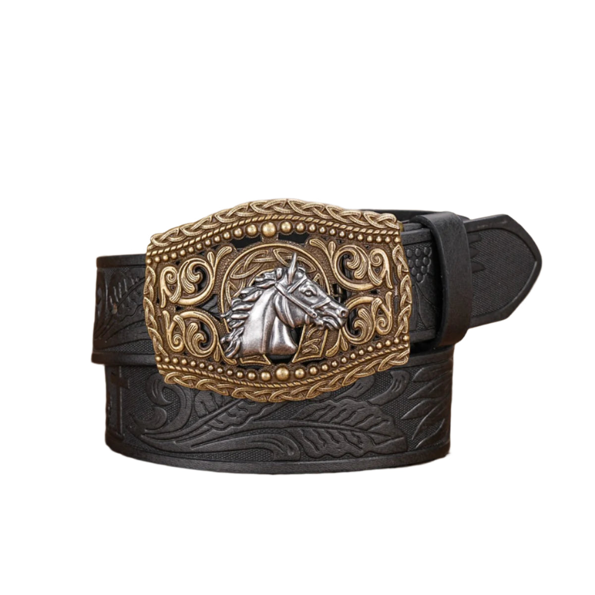 Men's Embossed Leather Belt