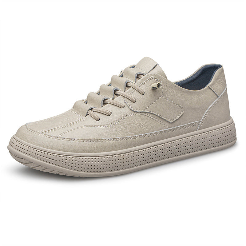 Men's Cowhide Leather Breathable Casual Board Shoes