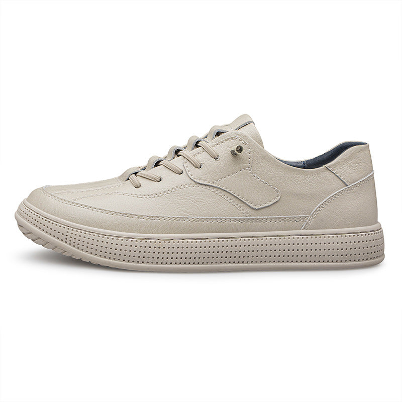 Men's Cowhide Leather Breathable Casual Board Shoes