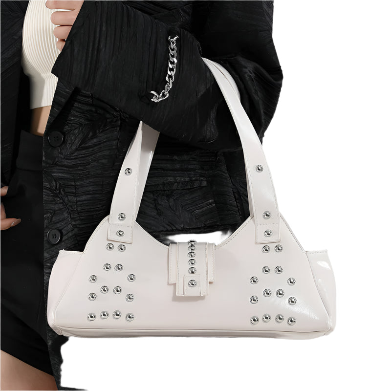 PU Leather Rivet Handbag