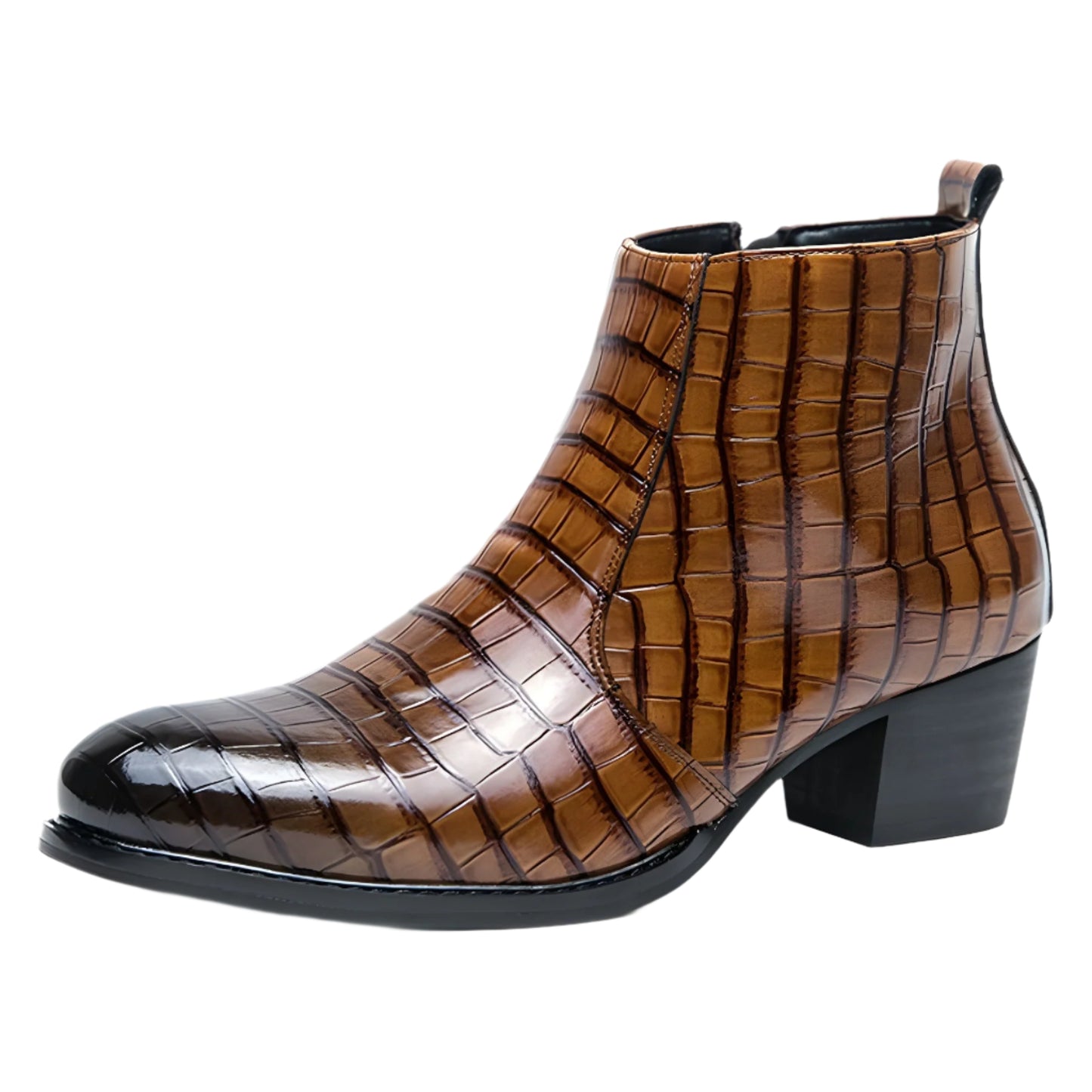 Men's Embossed Leather Boots