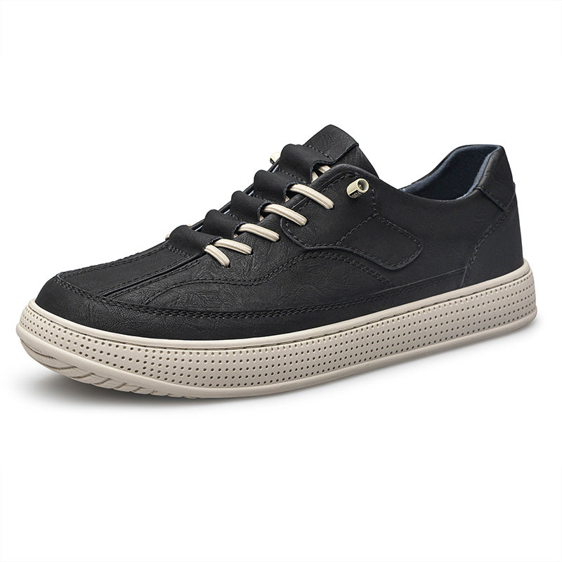 Men's Cowhide Leather Breathable Casual Board Shoes