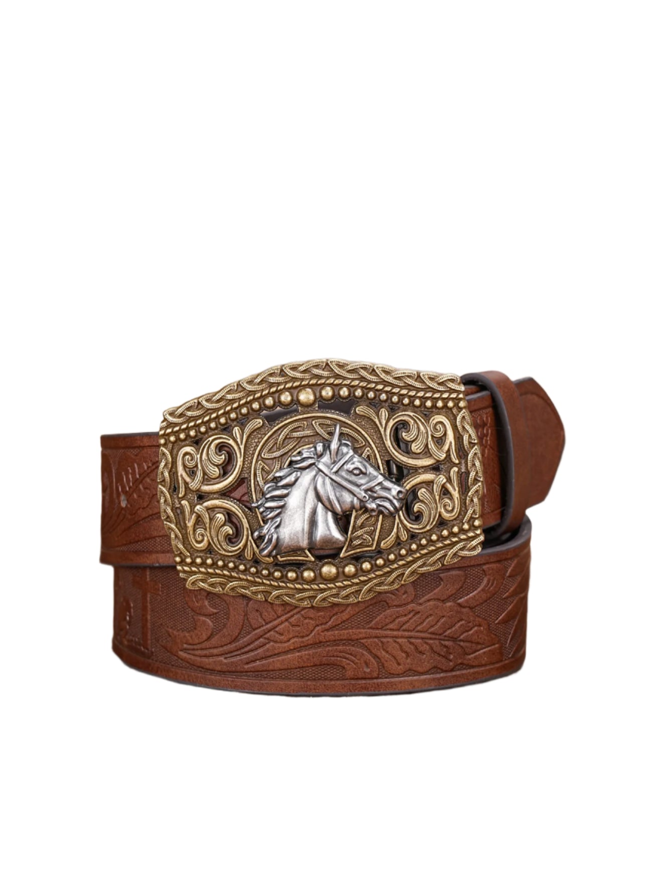 Men's Embossed Leather Belt