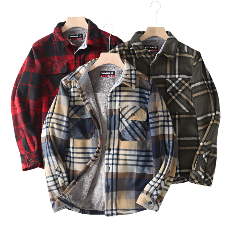Plaid Flannel Long Sleeve Button Down Collard Shirt