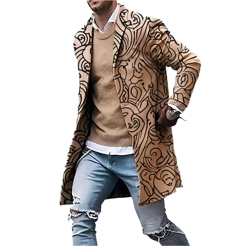 Men's Woolen Digital Print Jacket