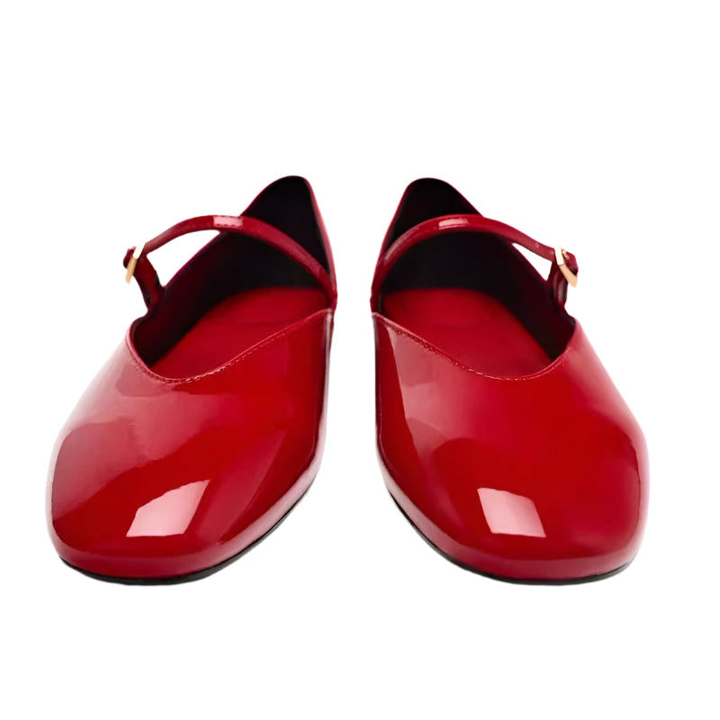 Patent Leather Mary Jane Flat Shoes
