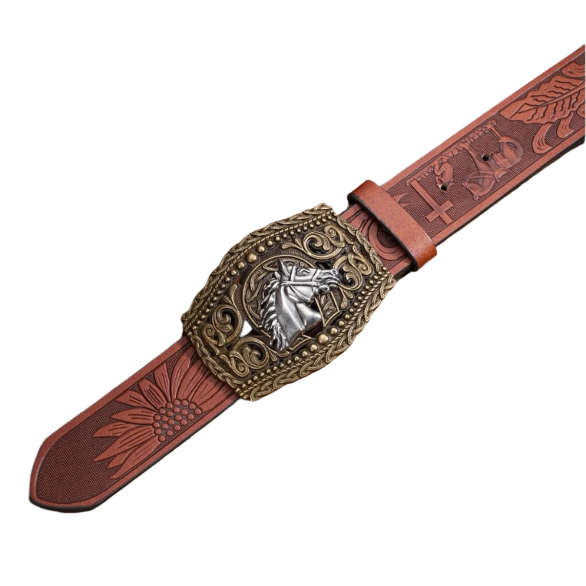 Men's Embossed Leather Belt