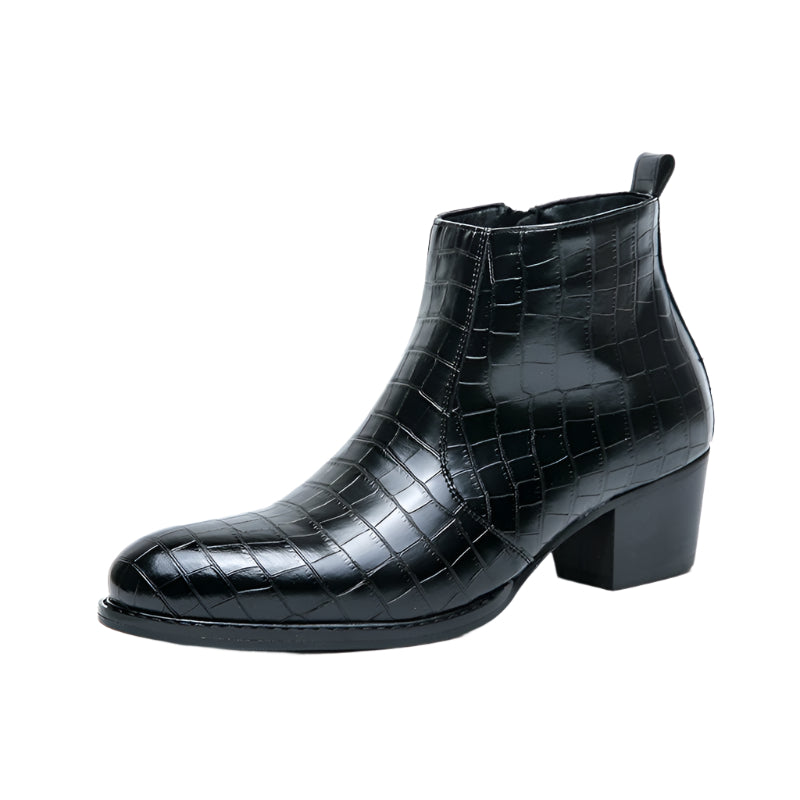 Men's Embossed Leather Boots