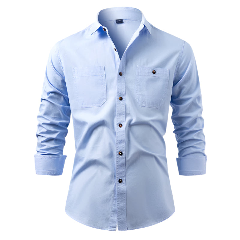 Men's Long Sleeve Denim Button Down Shirt