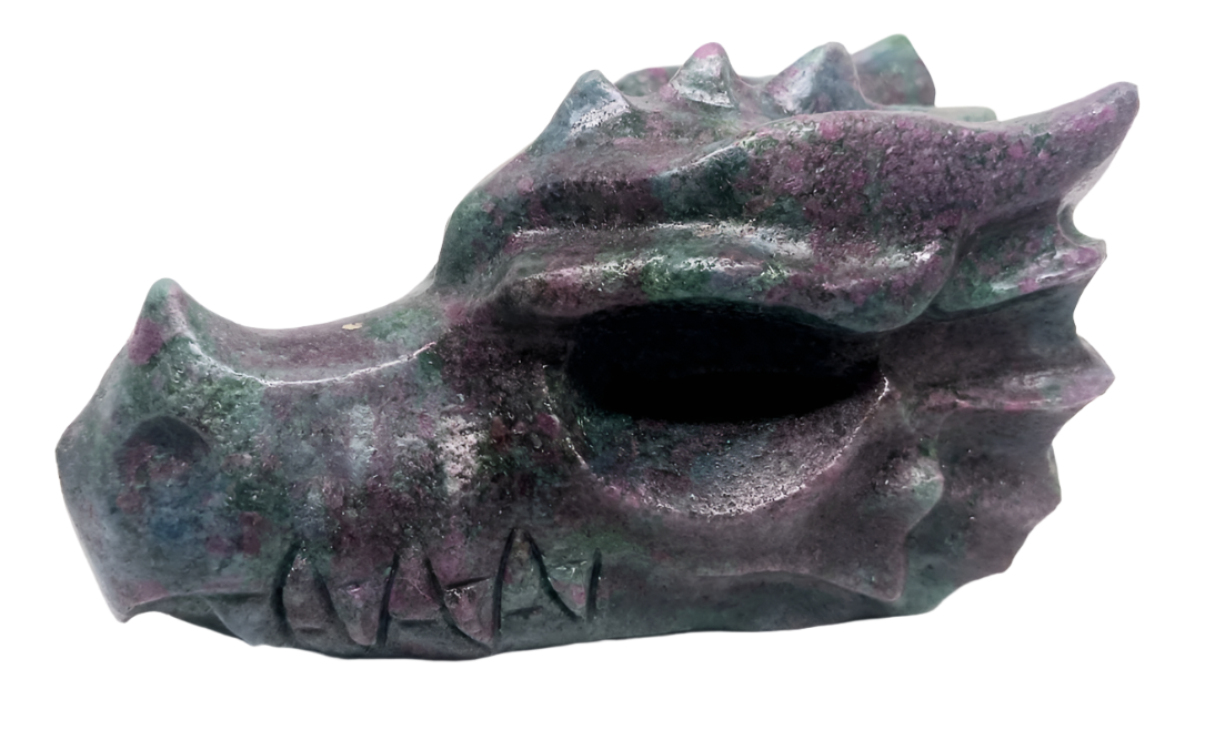 344G Ruby Fuchsite Crystal Dragon Head