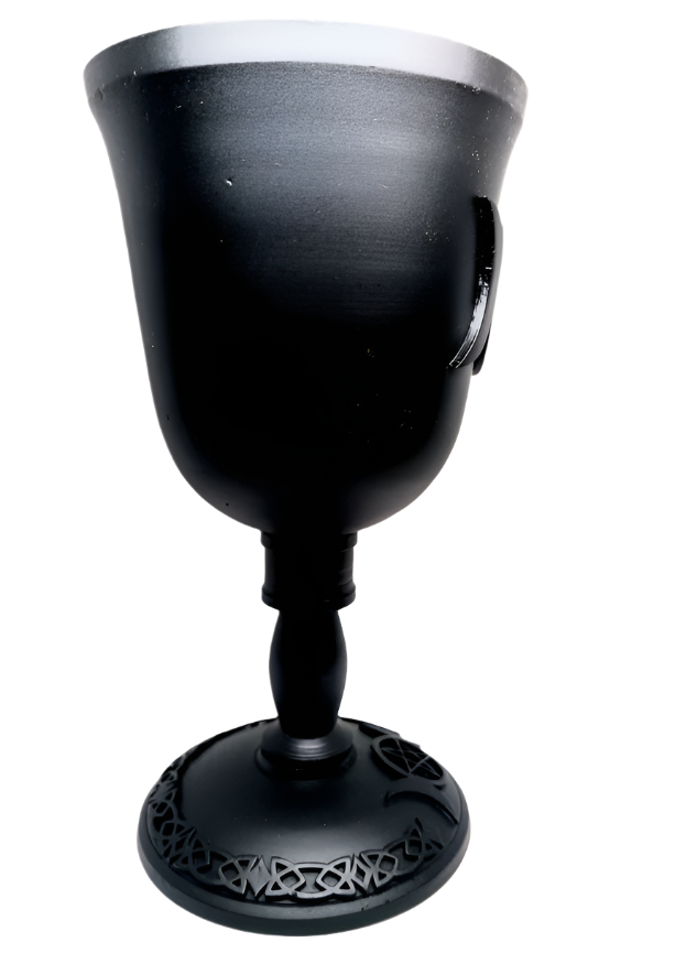 Cast Iron Triple Moon with Pentagram Altar Chalice