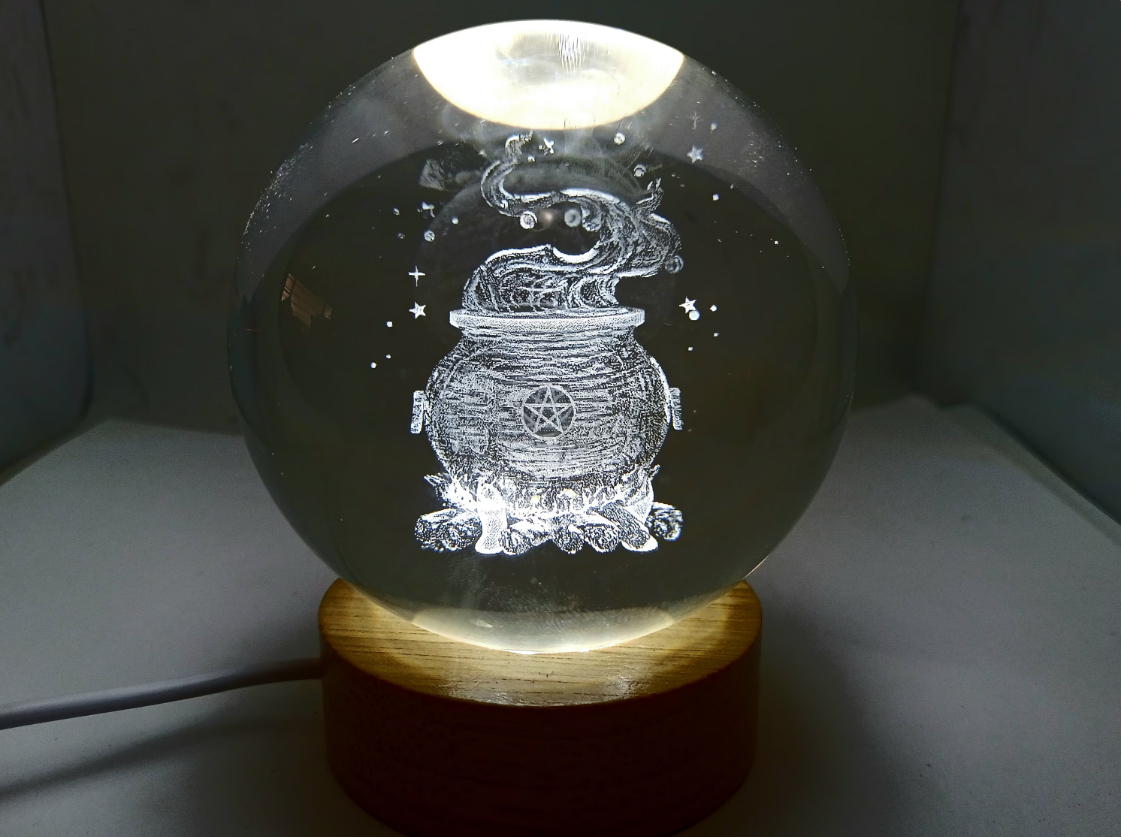 Large Cauldron 3D Print Glass Globe