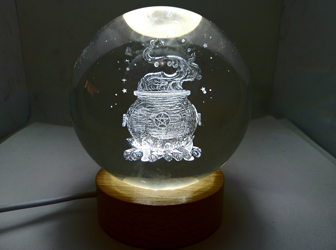 Large Cauldron 3D Print Glass Globe
