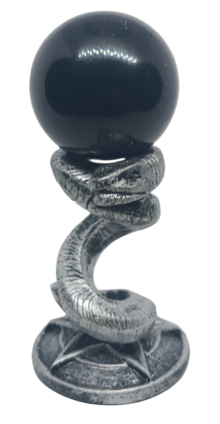 Snake on Pentagram Resin Crystal Sphere Holder