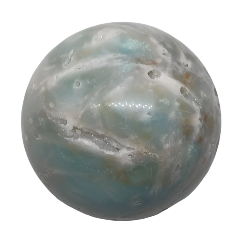 395G Blue Caribbean Calcite Sphere