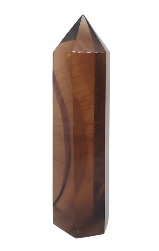 140G Tawny Fluorite Crystal Tower with Rabbit Hair Inclusions